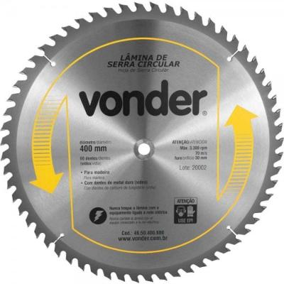 Lâmina Serra Circular Vídea 400x30x4,5mm 60d 3300 Rpm Vonder