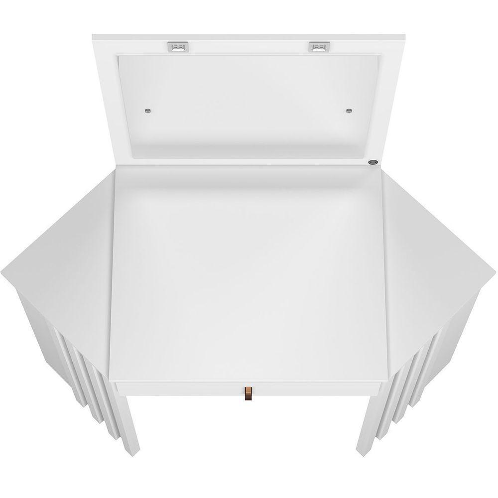 Penteadeira Camarim Ripada Púrpura Com Espelho Mdp Branco - 4