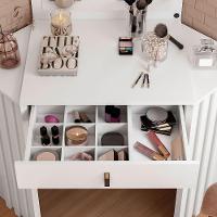 Penteadeira Camarim Ripada Púrpura Com Espelho Mdp Branco - 3