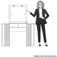 Penteadeira Camarim Ripada Púrpura Com Espelho Mdp Branco - 7