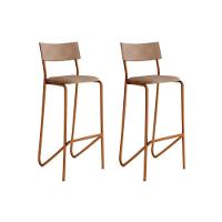 Conjunto Mesa De Cozinha 1575 Aço Com Tampo Madeirado 60cm E 2 Banquetas 1747 Rose Freijó Areia Caramelo Carraro - 7