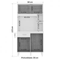 Cozinha Compacta Duda Em MDP Com 4 Portas 1 Gaveta Poquema Castanho Off White - 3