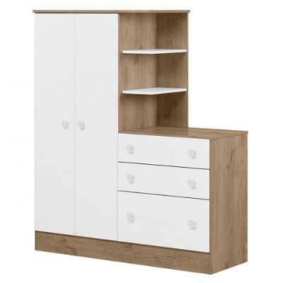 Guarda Roupa Infantil Doce Sonho 2 Portas de Bater 3 Gavetas Branco Qmovi
