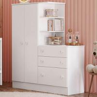 Guarda Roupa Infantil Cômoda Doce Sonho 2 Portas 3 Gav Qmovi Branco - 3
