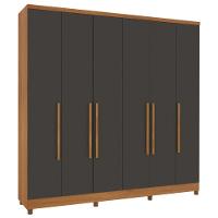 Guarda Roupa Casal Veneza 6 Portas 4 Gavetas Tcil Móveis Cinamomo Grafite - 1
