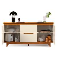 Aparador Buffet Flow 2 Portas 2 Gavetas 163cm Ej Móveis Off White Freijó