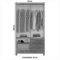 Guarda Roupa Solteiro Real 4 Portas 2 Gavetas Atualle Móveis Mocaccino Rústico Natura Off White - 2