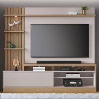 Estante Para TV Maceió 65 Polegadas 1 Porta Com Led Colibri Freijó Off White - 1