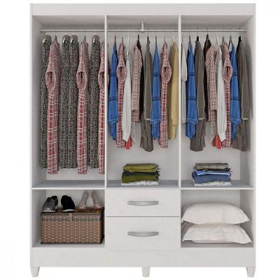 Guarda Roupa Casal Real 6 Portas 2 Gavetas Branco Atualle Móveis