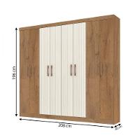 Guarda Roupa Casal Petropolis 8 Portas 2 Gav Atualle Móveis Canelato Rustico Natura Off White - 2