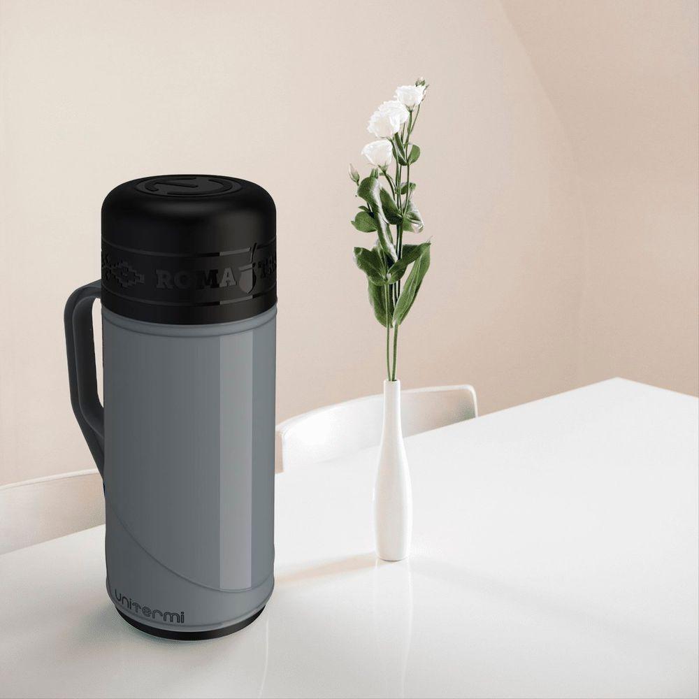 Garrafa Térmica De Mesa Roma Tradição Cinza 1l Chimarrão Chá - 3