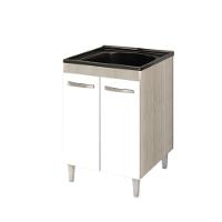 Balcão Gabinete Tanque Com Cuba 0,60x0,60 Vectra Elmo/branco Hr Móveis - 2