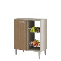 Fruteira Com 1 Porta E 2 Cestos 0,63 Cm Esmeralda Elmo/marrom Hr Móveis - 2