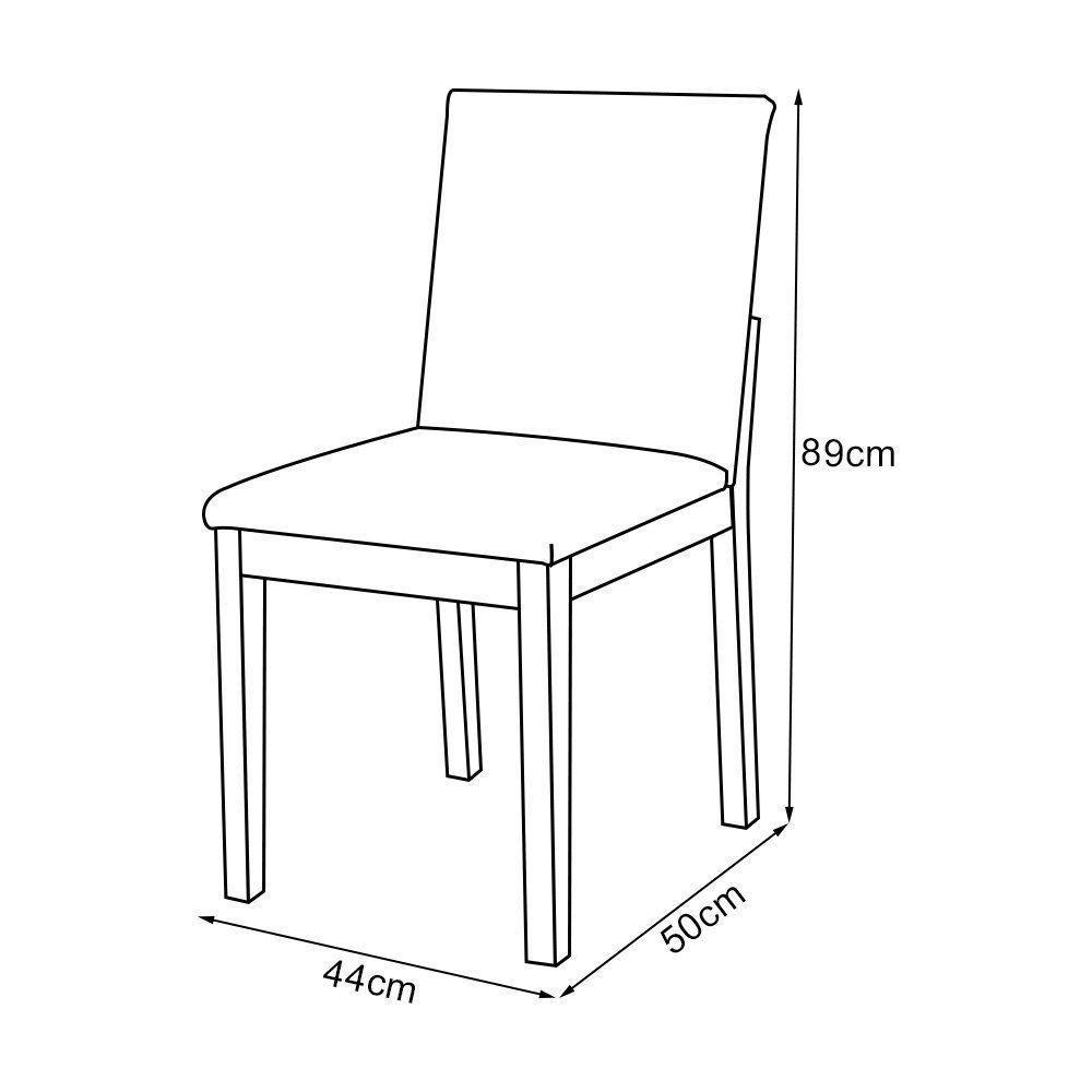 Kit 6 Cadeiras De Jantar Pérola Estofadas Em Linho Cinza Base Madeira Maciça Mel - 5