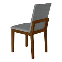 Kit 6 Cadeiras De Jantar Pérola Estofadas Em Linho Cinza Base Madeira Maciça Mel