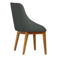 Kit 6 Cadeiras De Jantar Estofada Elisa Anatômica Linho Chumbo Base Madeira Maciça Mel - 3