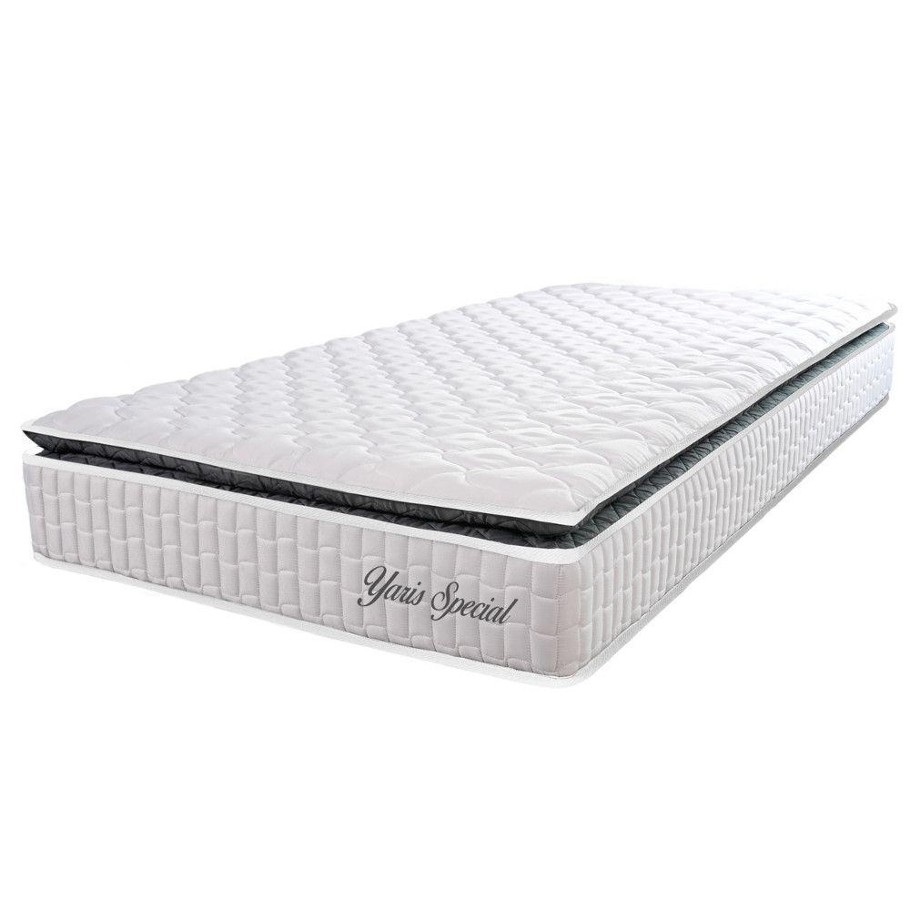Cama Box Solteiro Hellen Colchão Com Molas Ensacadas Yaris Branco - 2