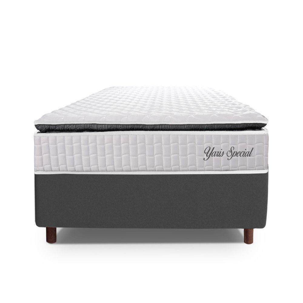 Cama Box Solteiro Hellen Colchão Com Molas Ensacadas Yaris Branco - 4