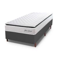 Cama Box Solteiro Hellen Colchão Com Molas Ensacadas Yaris Branco - 1