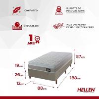 Cama Box Solteiro Hellen Espuma Premium D33 Pillow Top Branco - 5