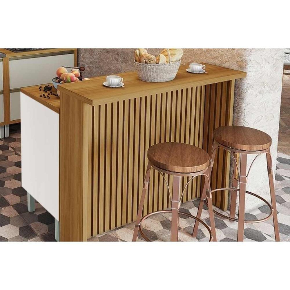 Bancada Ilha Cozinha Marquesa Com 1 Porta E 3 Gavetas 120cm Branca Nature - 1