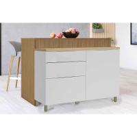 Bancada Ilha Cozinha Marquesa Com 1 Porta E 3 Gavetas 120cm Branca Nature - 2