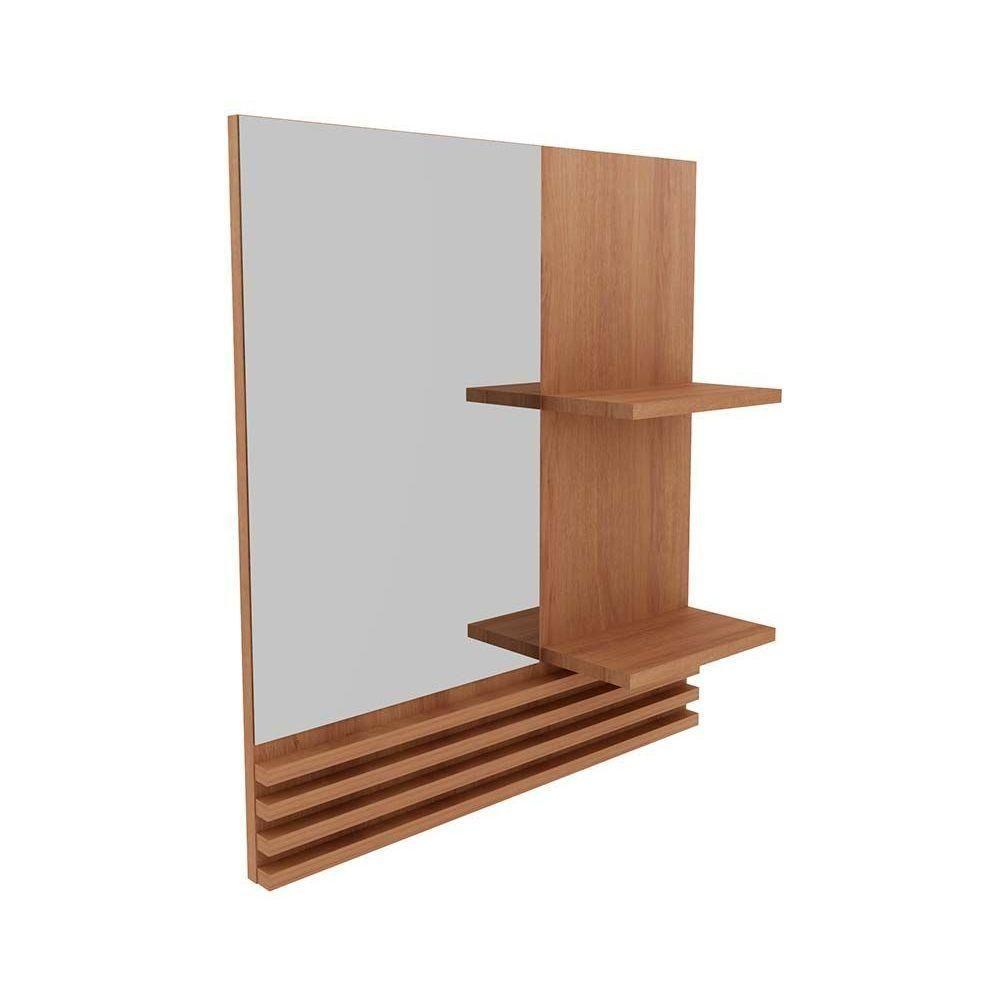 Conjunto De Banheiro Balcão C- Rodizios Bn3603 S- Cuba 80cm E Armário C- Espelho Bn3614 Amêndoa - Tecno Mobili - 3