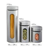 Jogo De 3 Potes Para Mantimentos Vidro E Aço Inox - 6