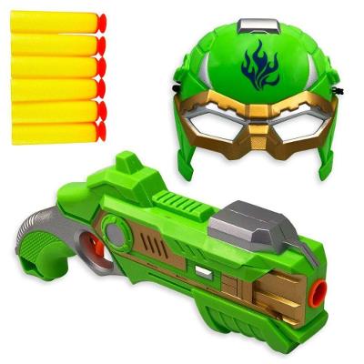 Kit Pistola Lança Dardos Com Máscara Diversão Segura Verde