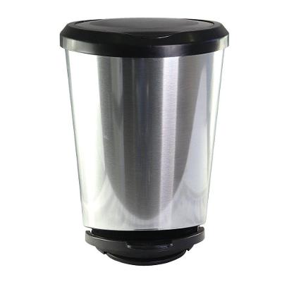 Lixeira Com Pedal Label Prata 20 Litros