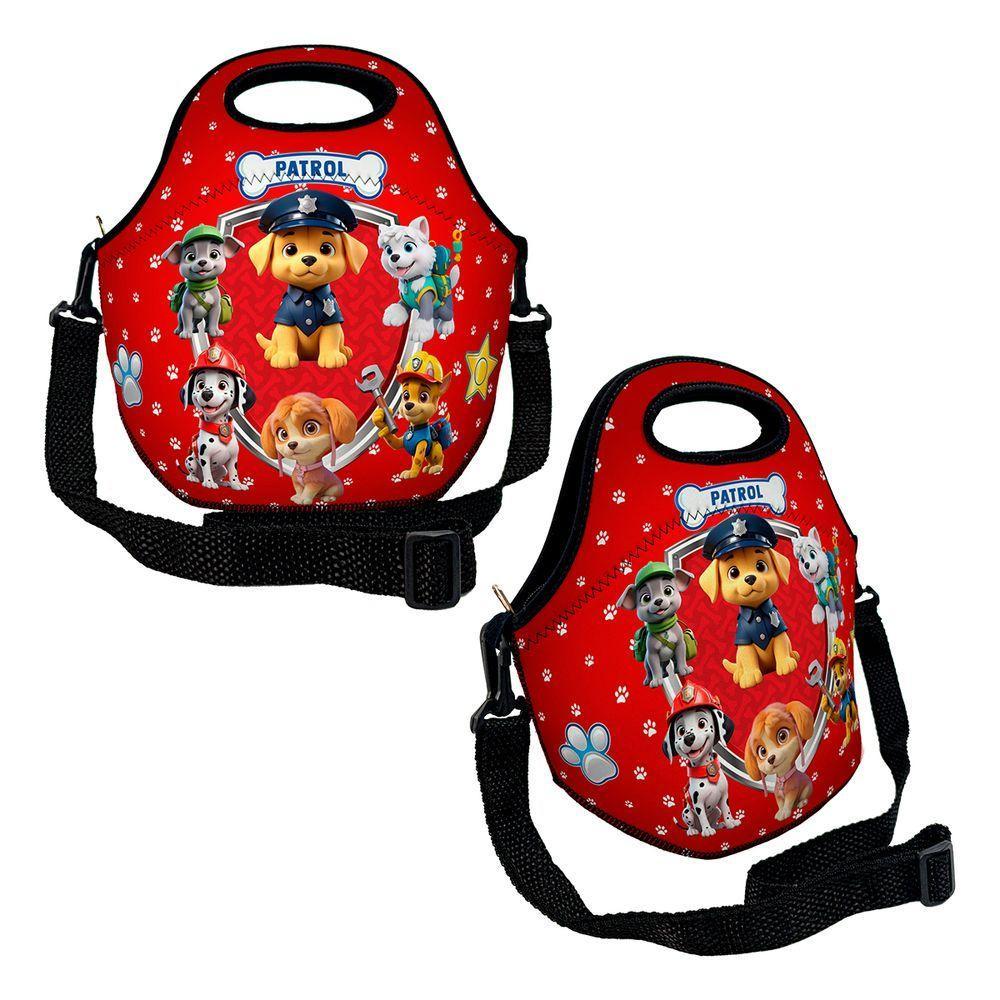 Kit Mochila Escolar Infantil Rodinhas Lancheira Estojo Isoprene Força Canina - 3