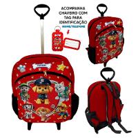 Kit Mochila Escolar Infantil Rodinhas Lancheira Estojo Isoprene Força Canina - 2