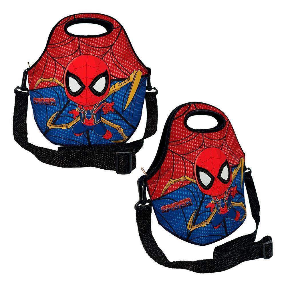 Kit Mochila Escolar Infantil Rodinhas Lancheira Estojo Isoprene Menino Aranha - 3