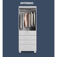 Guarda Roupa New Maia 2 Portas 4 Gavetas Com Chave Benetil Móveis Branco - 2