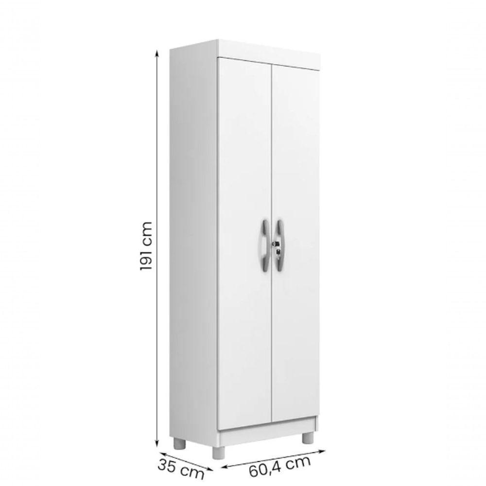 Multiuso New Roma 2 Portas Com Chave Benetil Móveis Branco - 4