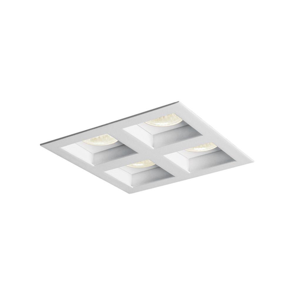 Spot De Embutir Newline Flat Para 4 Lâmpadas Par 20 E27 Bivolt Preto - 1