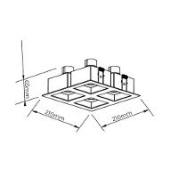 Spot De Embutir Newline Flat Para 4 Lâmpadas Par 20 E27 Bivolt Preto - 2