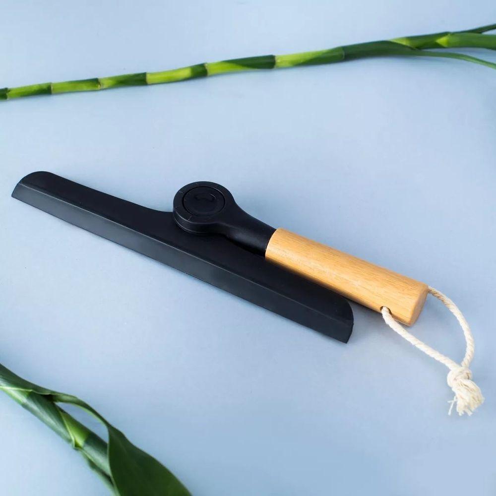 Rodo De Pia Dobrável Com Cabo De Bambu Oikos:preto - 7