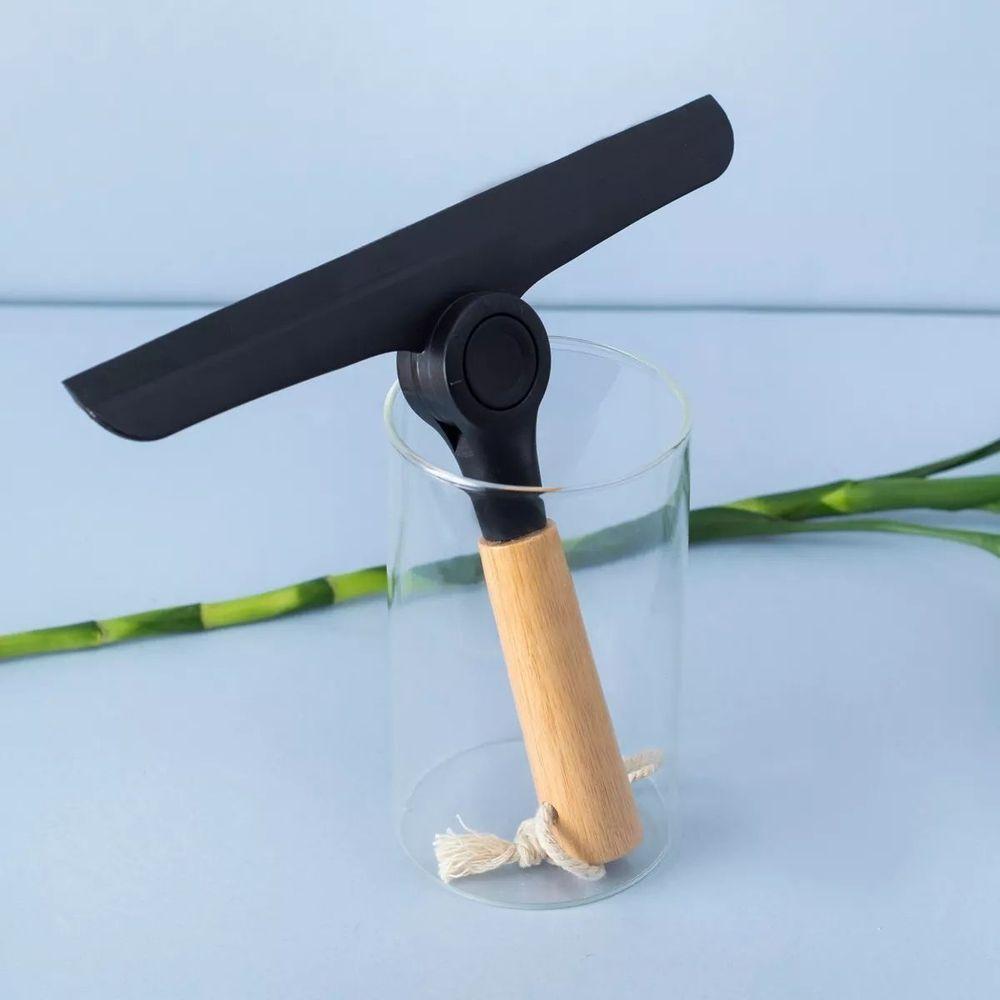 Rodo De Pia Dobrável Com Cabo De Bambu Oikos:preto - 5