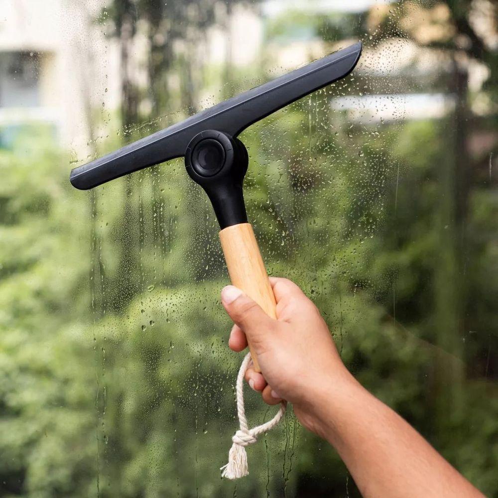 Rodo De Pia Dobrável Com Cabo De Bambu Oikos:preto - 6