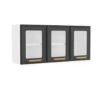 Cozinha Completa Aço com Portas Vidro Bella Bertolini - Grafite/Branco - 3