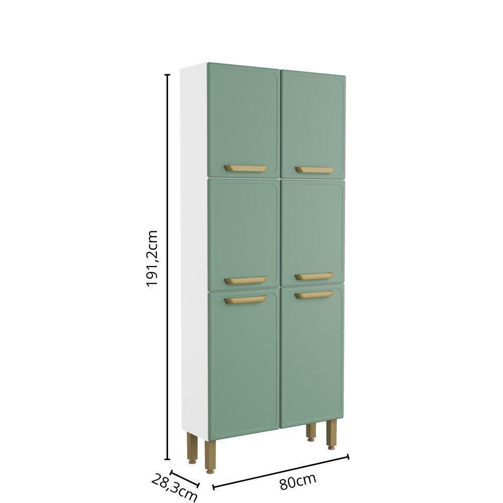 Cozinha Completa 100% Aço 14 Portas 2 Gavetas Bella Bertolini - Verde/Branco - 6