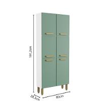 Cozinha Completa 100% Aço 14 Portas 2 Gavetas Bella Bertolini - Verde/Branco - 6