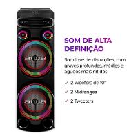 Torre de Som Aiwa T2W-02 2300W, 2 Woofers de 10\", Bluetooth, RGB, USB, FM, DJ, Bivolt - 3