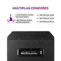 Torre de Som Aiwa T2W-02 2300W, 2 Woofers de 10\", Bluetooth, RGB, USB, FM, DJ, Bivolt - 5