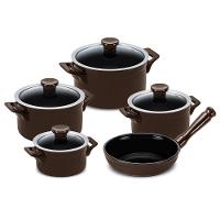Jogo De Panelas De Cerâmica Clear 5 Peças Chocolate Ceraflame - 1