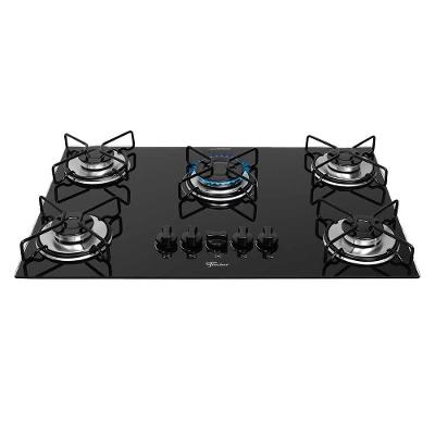 Cooktop a Gás Fischer Fit Line 5 Bocas Vidro Temperado com Acendimento Automático Bivolt