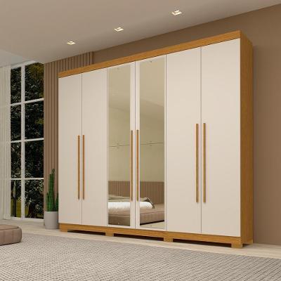 Guarda Roupa Casal Itália 6 Portas 4 Gavetas Cinamomo-off White Linhamobília