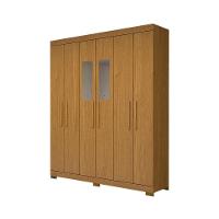 Guarda Roupa Casal Canadá Com Espelho 6 Portas Linhamobília Cinamomo