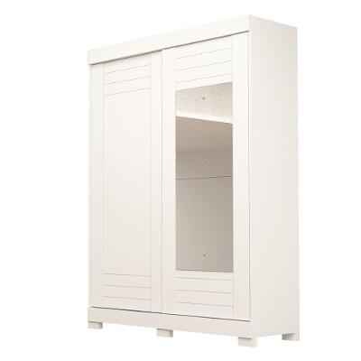 Guarda Roupa Solteiro França Com Espelho 2 Portas 100% Mdf Linhamobília Branco